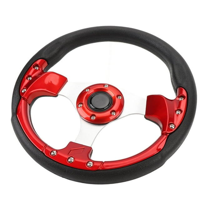 Volant de Voiture 13 Pouces en PU, Look Élégant, Résistant aux Chocs, Adhérence Améliorée, Sport de Course, Volant de Luxe
