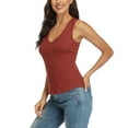 thumbnail image 5 of Women's Ribbed Camisole Workout Tank Top Wide Strap Casual Active Top, 5 of 6