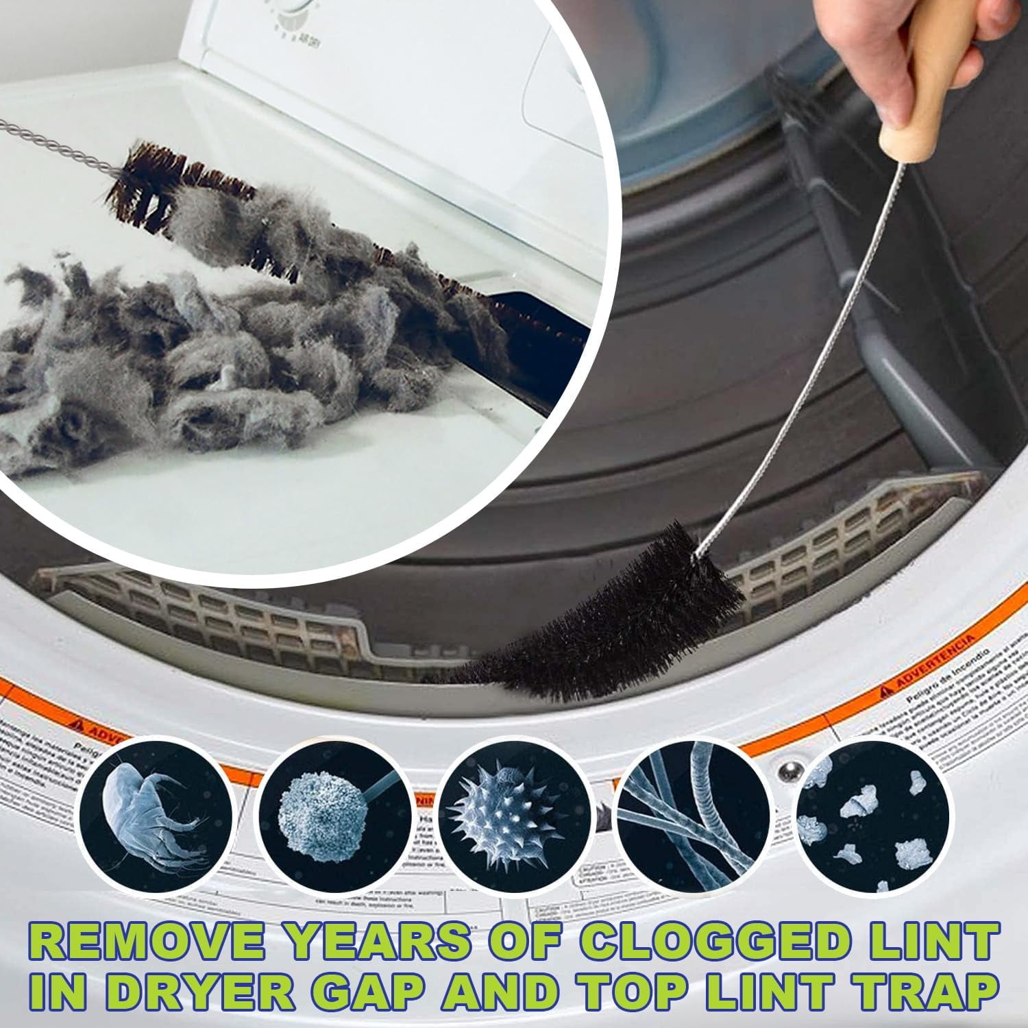 MKEUDQ-Dryer Vent Cleaner Kit Dryer Lint Vac Attachment with Brush, Lint Remover, Dryer Vent Vacuum Hose Cleaning Tools, Black