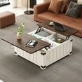 thumbnail image 5 of Lift Top Coffee Table, White Square With Spacious Storage, , Ports & Charging Station, For Living Areas Table And Storage Space, Station Ports, Home Office, 5 of 6