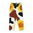 thumbnail image 4 of Balery Cow Print Sunflower print Women's Pajama Pants,Ultra Lightweight Pjs,Lounge Pant-Medium, 4 of 9
