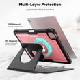thumbnail image 4 of Case for iPad Air 11 inch M3 2025/M2 2024 (7th/6th Gen), 360 Rotating Stand iPad Protective Case Cover with Auto Wake/Sleep, Pink, 4 of 7