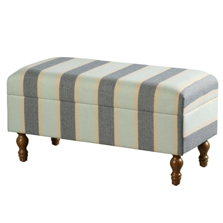 Upholstered Stripe - Upholstered Stripe Design Storage Bench