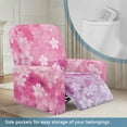 thumbnail image 4 of Renewold Cherry Blossom Pink Purple Recliner Seat Cover Thick Soft Couch Cover 4 Pieces Heavy Duty Recliner Slipcover Polyester Spandex Furniture Protector for Living Room Decor, 4 of 8