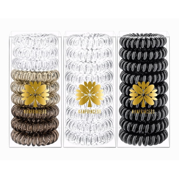 KANPRINCESS 27 PCS Spiral Hair Ties,No Crease Coil Hair Ties, Phone