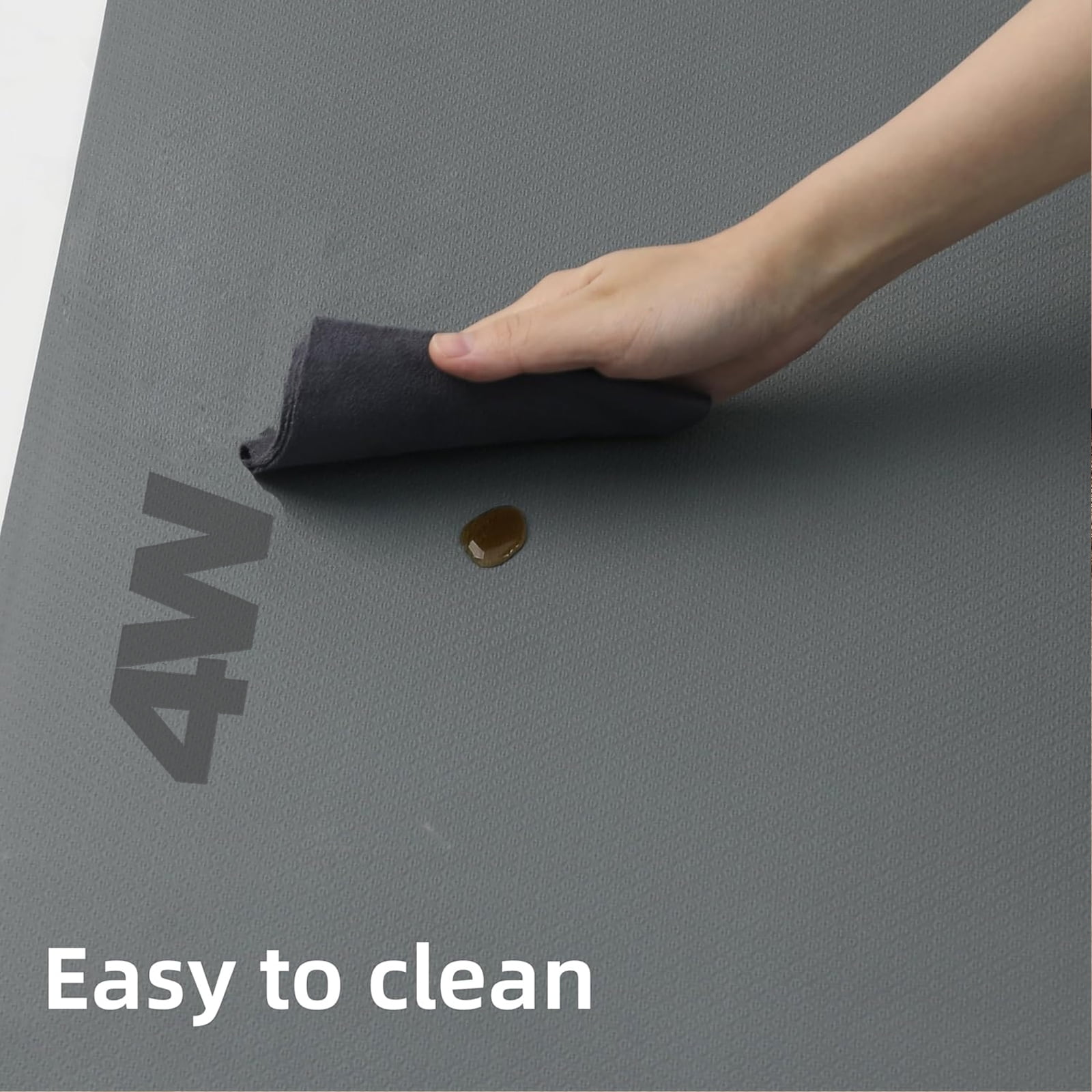 4W 10mm Thick Yoga Mat- TPE Non-Slip Exercise Mats with Strap for Home Workout/Pilates for Women Men 72"×26"(Grey +Black)