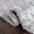 thumbnail image 6 of Abstract Stripe Plush Polypropylene Indoor Shag Runner Rug - 2’ 7” x 8', Cream-Gray, 6 of 8