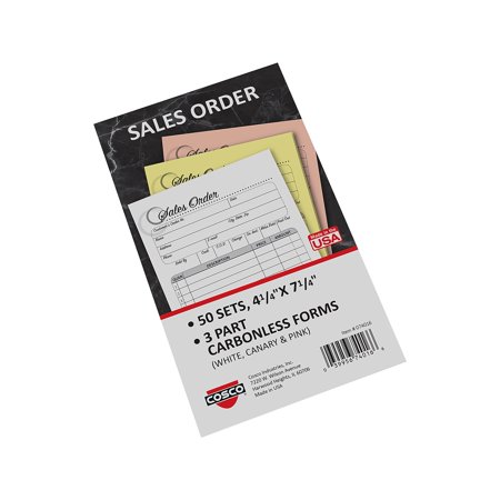 UPC: 0039956740166 | Cosco Artistic 3-Part Carbonless Sales Orders 4.25  x 7.25  50 Sets/Book (074016)