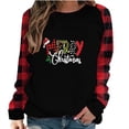 thumbnail image 2 of SELONE Christmas Shirts for Women Holiday Time Long Sleeve Xmas Pullover Tops Merry Christmas Tees Blouses Plaid Christmas Themed Clothing Christmas Outfits Ideas Holiday Attire Red M, 2 of 7