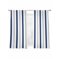 thumbnail image 2 of Navy Blue Stripe Semi Sheer Curtains 72 Inch Length 2 Panels Set, Geometric Grey White Vertical Striped Sheer Kitchen Curtain Privacy Voile Window Curtain for Living Room Bedroom Rod Pocket Drapes, 2 of 7