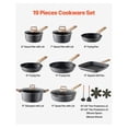 thumbnail image 5 of 19 Piece Pots and Pans Set, Granite Nonstick Cookware, Induction Compatible, Kitchen Cookware Set with Lids & Protectors, Black, 5 of 7