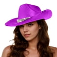 thumbnail image 1 of GDREDA Baseball Caps Stage Performance Props Rave Party Casual Style Glossy Cowboy Hat Purple,One Size, 1 of 4