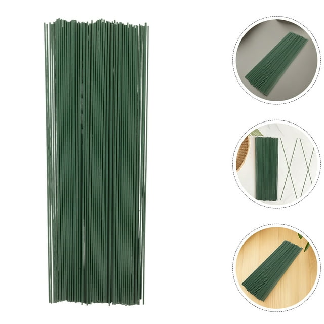 FESTFENDS 60pcs Green Flower Wire Stems For Diy Crafts Holiday Decorations Plastic Material