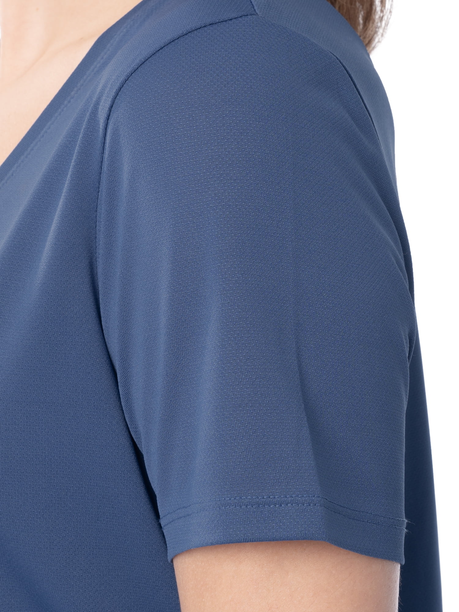 Athletic Works Women's Active Texture Knit V-Neck Tee, Sizes XS-XXXL