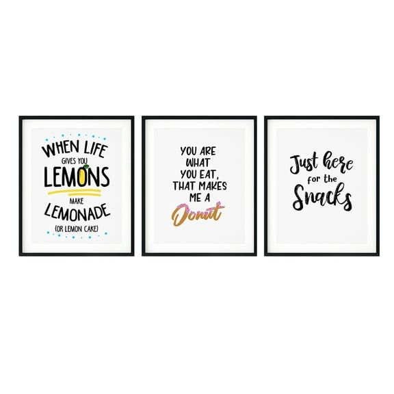 Designs ByLITA Funny Food 11 x 14" Wall Art UNFRAMED Print (3 Pack)