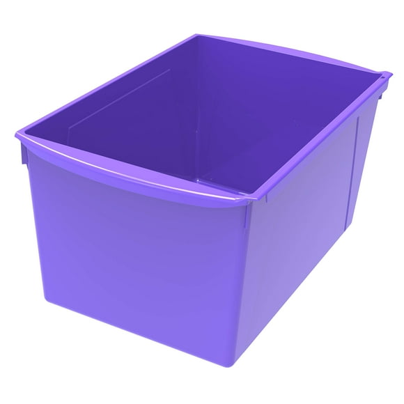 Librera Storex, extragrande, de plástico entrelazado, color morado