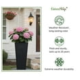 thumbnail image 5 of GreenShip 27 inch Tall Planters for Outdoor Plants, Large Black Flower Pots with Drainage & Inner Shelf, Modern Decorative Garden Pots for Porch, Patio, Front Door, 5 of 7
