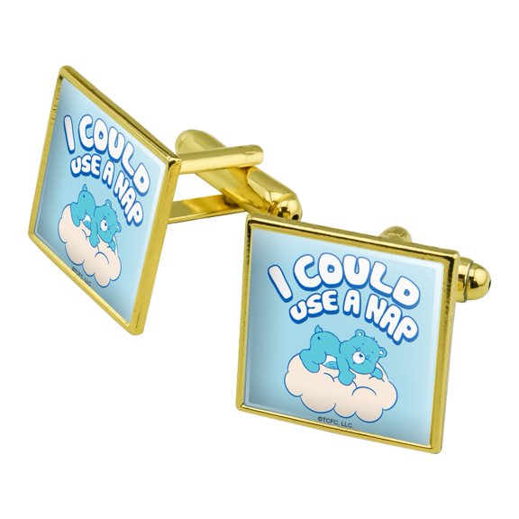 Care Bears Bedtime Bear I Could Use a Nap Square Cufflink Set - Silver or Gold