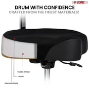 Drum Throne with Backrest, 4 Padded Stool with Airlift Adjustment 19-25, 441Lb Capacity Heavy-Duty Drum Stool for Drummers, Double-Braced Steel Base