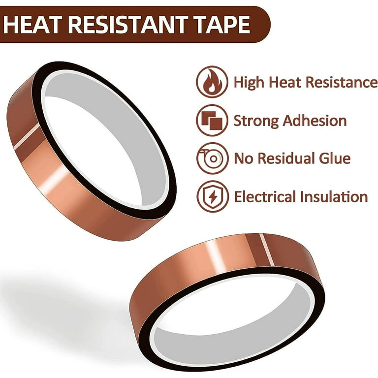 Heat Resistant 0.25IN,0.125IN,0.375IN,0.39IN,0.5IN,0.75IN Heat Press Tape,  Heat Resistant Tape, Heat Transfer Tape, High Temperature Tape Thermal Tape