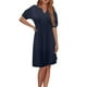 thumbnail image 1 of WILLBEST Vestido Largo De Verano Para Mujer, Manga Corta, Cuello En V, Cintura Plisada, Faja, Color Liso, Manga Corta, Informal, Suelto, Cuello En V, 1 of 3