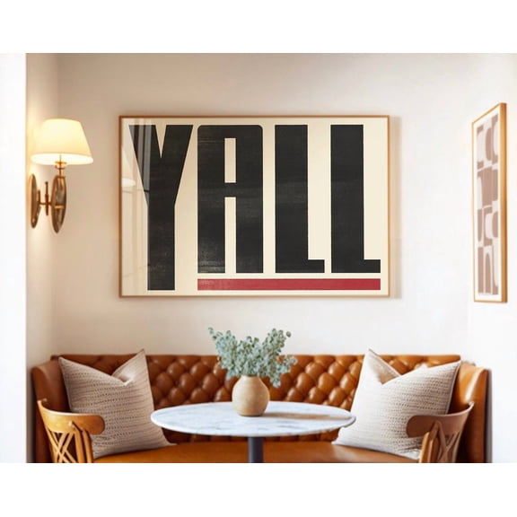Y'All Means All Typography Poster, Western Wall Art, Southwestern Decor, Bold Type Print, Minimalist Art, Modern Wall Art, Eclectic Boho Art Wall Art, Modern Wall Decor, 8x12 UNFRAMED