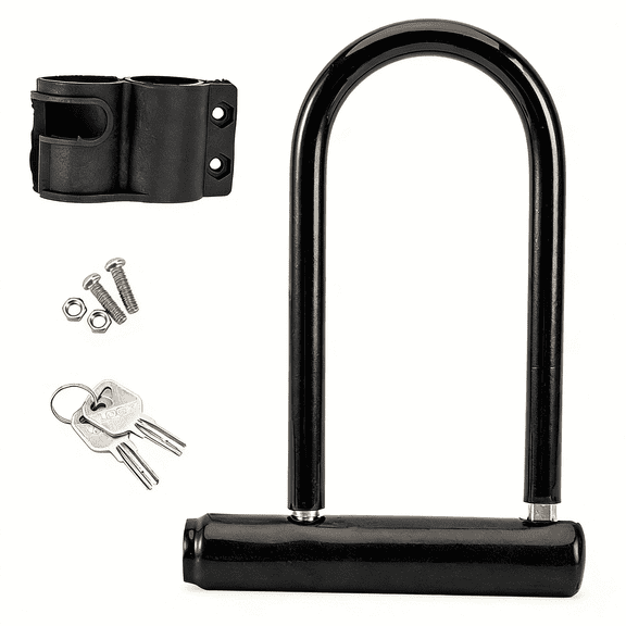 OKYMOTOR Bike U-Lock with Keys Heavy Duty Anti Theft Bicycle Lock for Electric Scooter Mountain Bikes Road Bicycles for Gates, Garages, Sheds & Outdoor Equipment