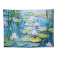 thumbnail image 5 of GOSMITH  Art Decor Tapestry with Flower Floral Design Wall Hanging Aesthetic Backdrop Teal Plant Landscape for Living Room 40x30 Inch (Water Lilies by Claude Monet), 5 of 7