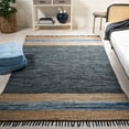 thumbnail image 2 of SAFAVIEH Vintage Leather Milica Striped Area Rug, Blue/Natural, 8' x 8' Square, 2 of 11