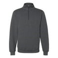 thumbnail image 1 of Dri Power Quarter-Zip Cadet Collar Sweatshirt, Black Heather - Medium, 1 of 1