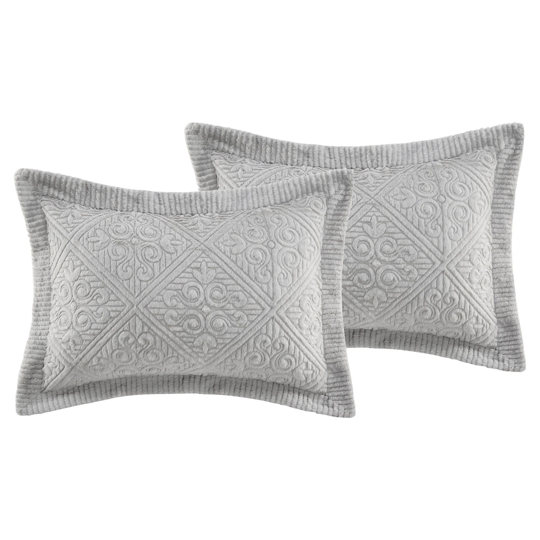 VCNY Home Westland 3-Piece Grey Solid Tile Bedspread Set, Queen, Adult, Unisex