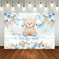 thumbnail image 3 of We Can Bearly Wait Baby Shower Backdrop for Boy Boho Blue Bear Baby Shower Decorations Balloon Bearly Wait  Grass Banner Photo Booth Props, 3 of 4