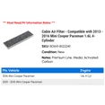 thumbnail image 2 of Cabin Air Filter - Compatible with 2013 - 2016 Mini Cooper Paceman 1.6L 4-Cylinder 2014 2015, 2 of 2