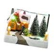 thumbnail image 3 of Christmas Village Houses with Music Light Up LED Snow Scene Resin Collectible Building for Family Xmas Celebration, 3 of 9