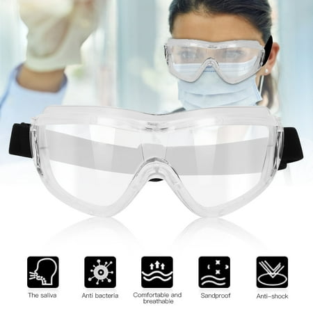 

PC Transparent Lens Windproof Anti Impact Eye Protection Glasses Anti Saliva Goggles(Transparent