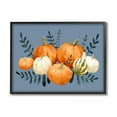 thumbnail image 2 of Round Orange Pumpkins Autumn Harvest Plants Leaves Botanical & Floral Painting Framed Art Print Wall Art, 2 of 5
