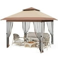 thumbnail image 2 of Telyswee 10'x10' Pop Up Canopy Gazebo Tent with Mosquito Netting, Outdoor Canopy Tent with 4 Sandbags & Wheeled Bag & Height Adjustable, Pop Up Canopy for Patio Garden Backyard Lawn Deck, 2 of 9
