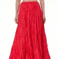 thumbnail image 5 of Penkiiy Women's Flowing Drape Wrinkled Loose And Slimming Oversized Skirt Half Length Skirt Free Size Red, 5 of 9