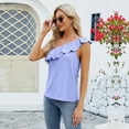 thumbnail image 6 of One Shoulder Tops for Women Loose Fit Sleeveless Summer Shirts Casual Blouse S-M-L-XL-XXL, 6 of 9