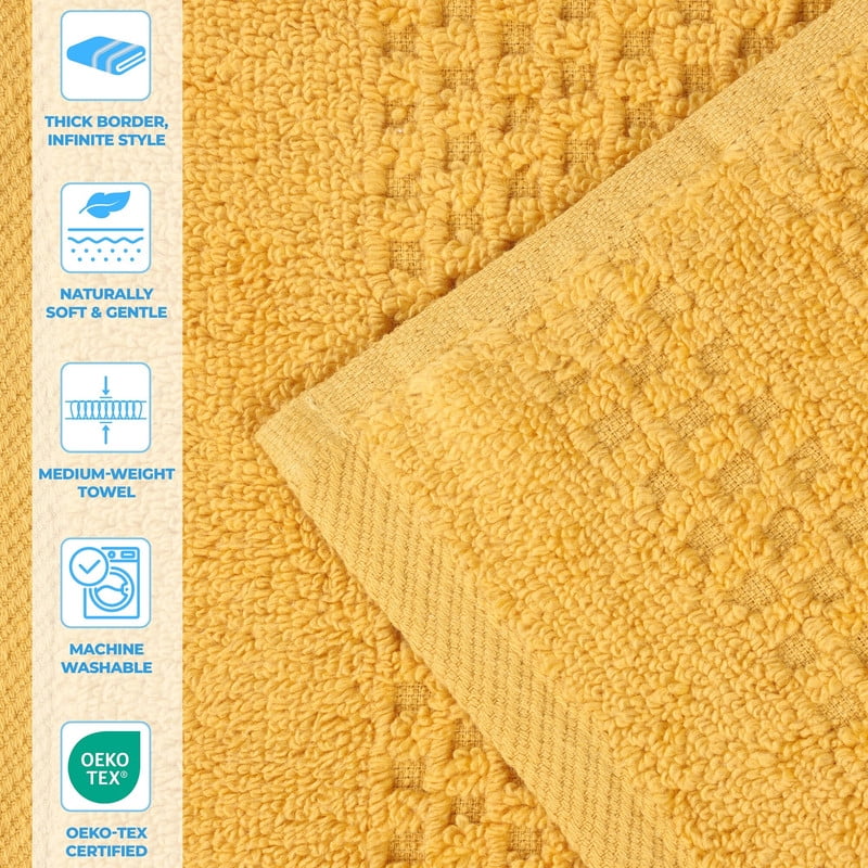 Superior Playa Zero Twist Cotton Solid Waffle Textured Bath Sheets, Set of 2, Gold