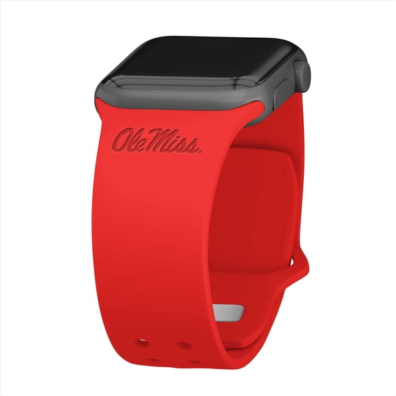Mississippi Engraved Silicone Unisex Watch Band for Apple Watch - 42/44/45/49mm(46mm Series 10/11) Red by Affinity Bands