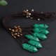 thumbnail image 3 of Colgante de collar de piedra natural Cristales de malaquita Colgante hexagonal Joyas Tmvgtek Oficina Multiescena Multifunción, 3 of 8