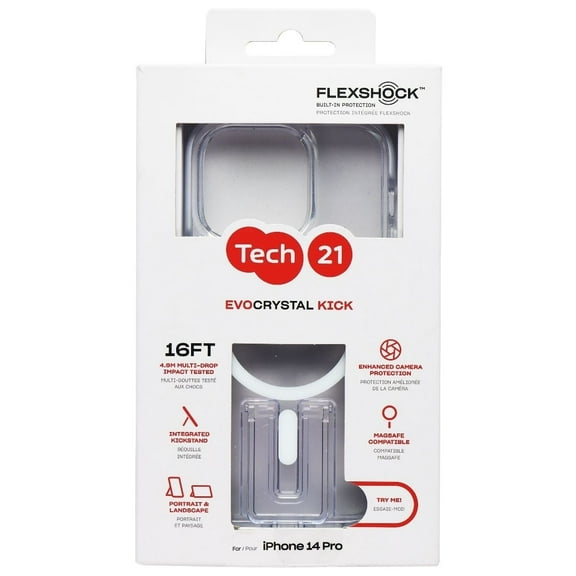 Tech21 Evo Crystal Kick Series Case for MagSafe for iPhone 14 Pro - White