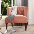 thumbnail image 3 of Katherine Tufted Accent Chair Peach Orange Velvet, 3 of 15