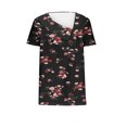 thumbnail image 4 of Fiudx Ofertas Flash Artículos En Oferta Camiseta de Manga Corta con Estampado de Primavera/Verano para Mujer, Camiseta Informal con Botones Estampados, 4 of 4