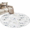 thumbnail image 2 of Round Area Rug 3 Ft, Green Beige Spring Floral Washable Non-Slip Circle Carpet for Living Room/Bedroom, Luxury Botanical Summer Low-Profile Small Floor Mats Collection Rugs for Indoor, 2 of 7