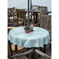 thumbnail image 2 of Outdoor Tablecloth with Umbrella Hole for Patio/Picnic/Party/Camping, Ocean Shells Waterproof Table Cloth Round Cover Washable, Teal Green Summer Coastal Starfish Conch (Dia 54"), 2 of 9