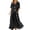 A-Black273, variant on Puliio Womens Dresses Solid Color V Neck Twist Front With Piping Detail Casual Loose Fit Maxi Dress
