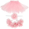 thumbnail image 3 of Baby Girl Tutu Skirt And Flower Headband Photography Outfit For Infants With Adorable Design In Pink For Studio Use 1 Set, 3 of 4