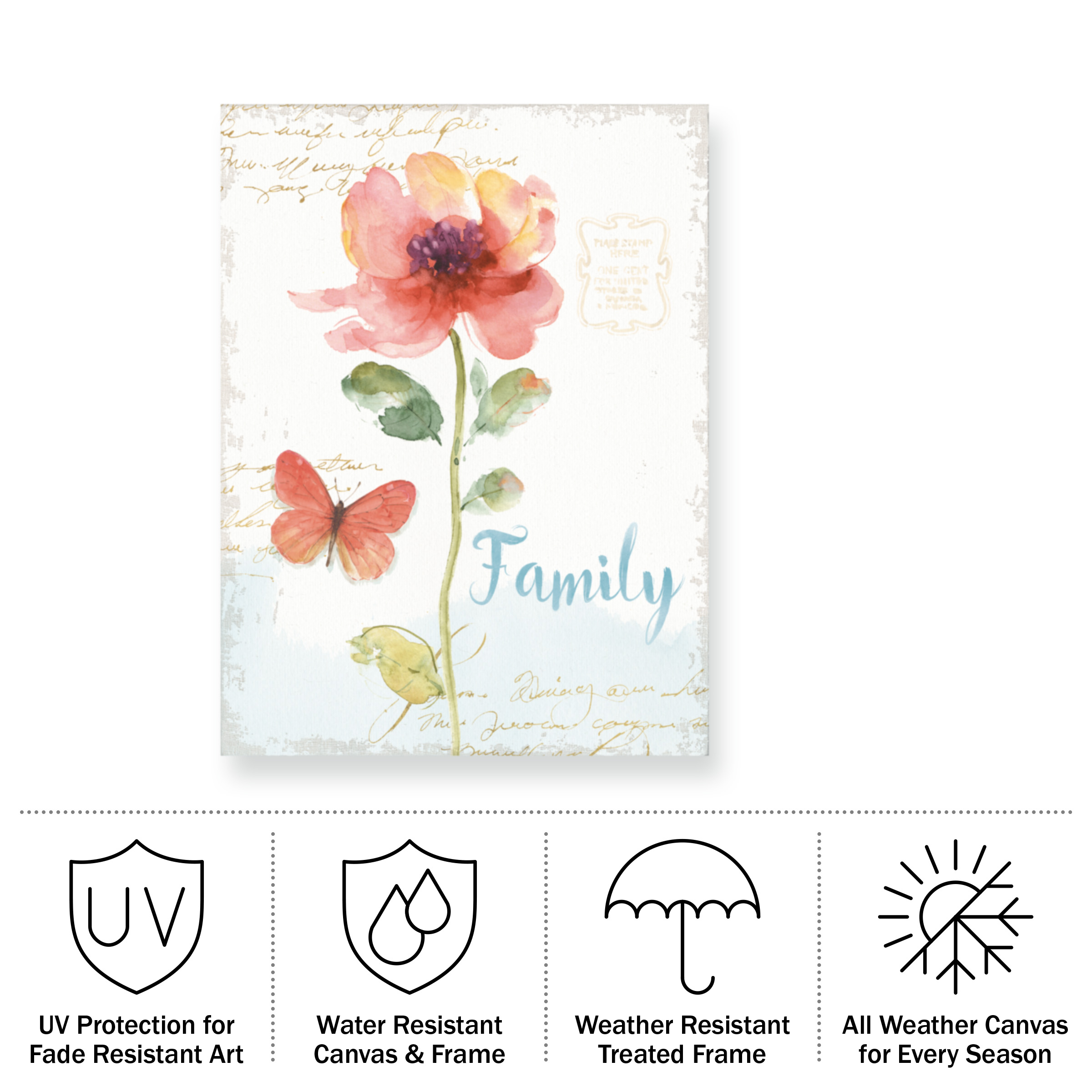 Lisa Audit 'Rainbow Seeds Floral IX Family' Outdoor Canvas 32x24